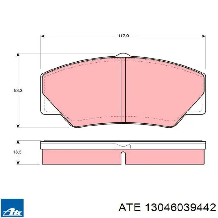 Передние тормозные колодки 13046039442 ATE