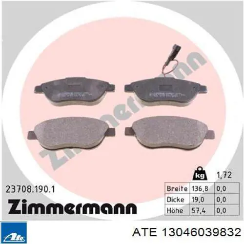 Колодки ATE 13046039832 цена, от 28.69 USD