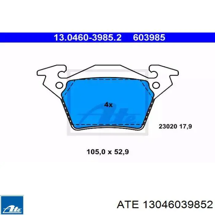 Задние тормозные колодки 13046039852 ATE