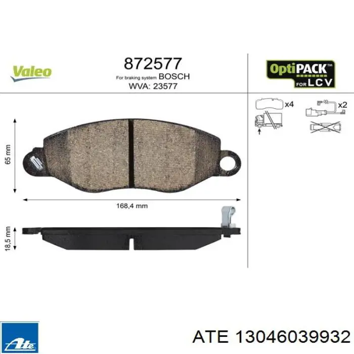 Колодки ATE 13046039932 цена, от 32.63 USD
