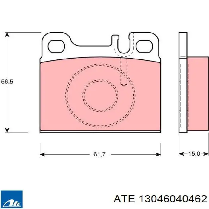 Задние тормозные колодки 13046040462 ATE
