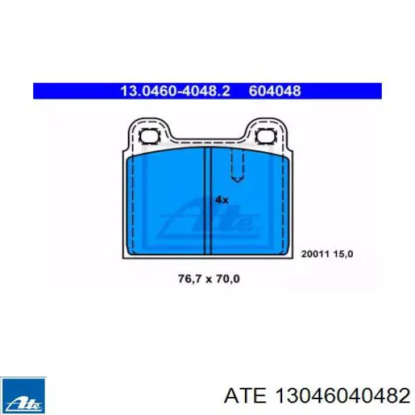 Передние тормозные колодки 13046040482 ATE