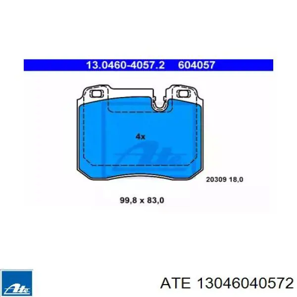 Передние тормозные колодки 13046040572 ATE