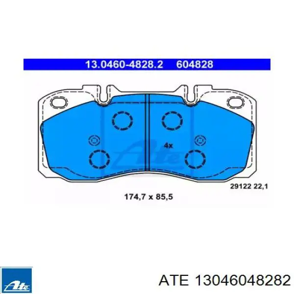 Передние тормозные колодки 13046048282 ATE