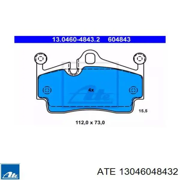 Передние тормозные колодки 13046048432 ATE