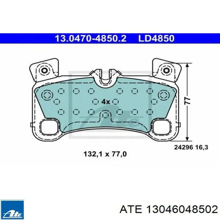 Задние тормозные колодки 13046048502 ATE
