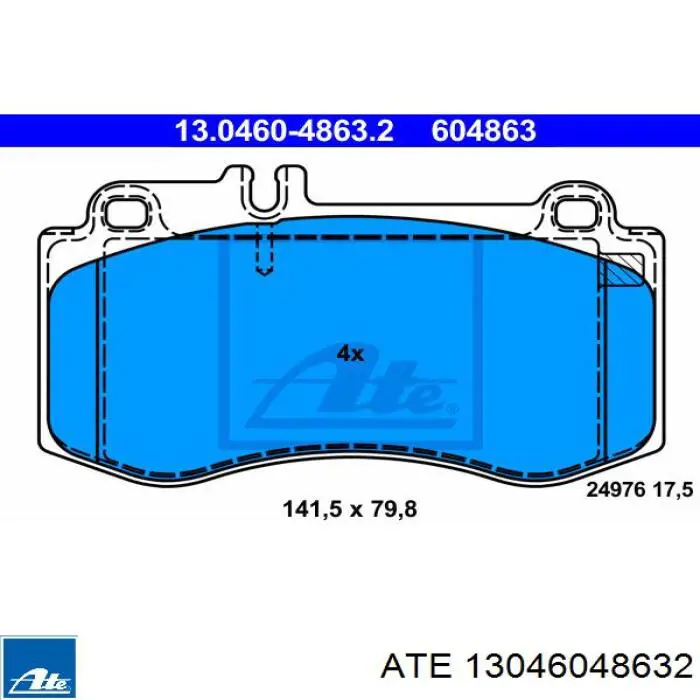 Передние тормозные колодки 13046048632 ATE