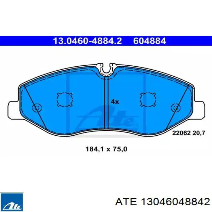 Передние тормозные колодки 13046048842 ATE