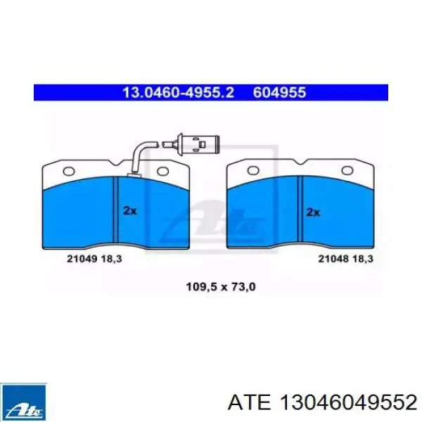 Передние тормозные колодки 13046049552 ATE