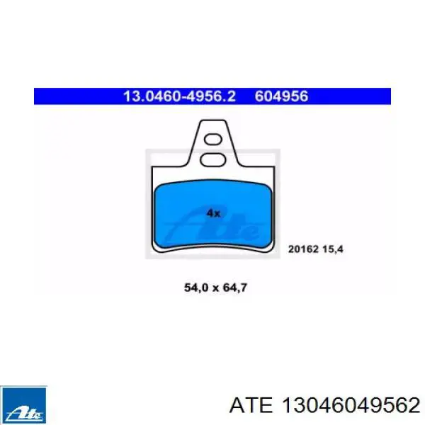 Задние тормозные колодки 13046049562 ATE