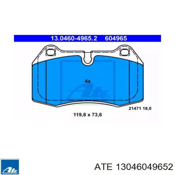 Тормозные колодки ATE 13046049652