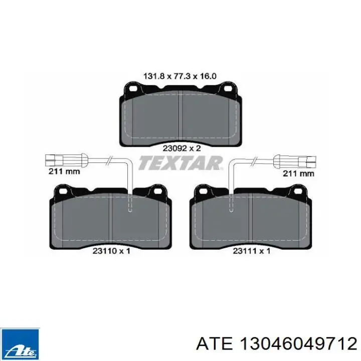 Колодки ATE 13046049712 цена, от 46.92 USD