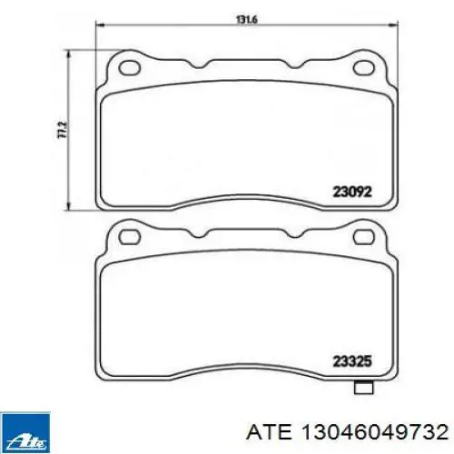 Тормозные колодки ATE 13046049732