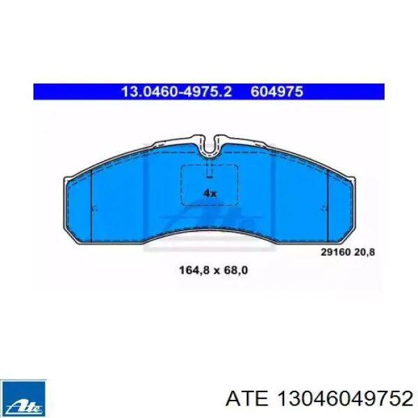 Передние тормозные колодки 13046049752 ATE