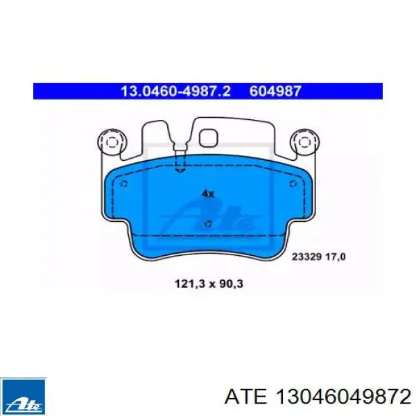 Передние тормозные колодки 13046049872 ATE