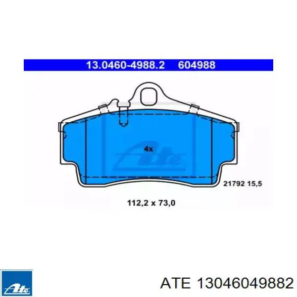 Задние тормозные колодки 13046049882 ATE