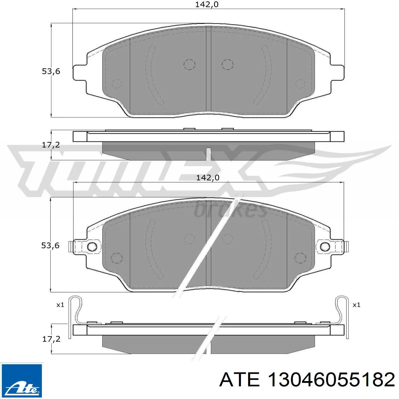 Тормозные колодки ATE 13046055182