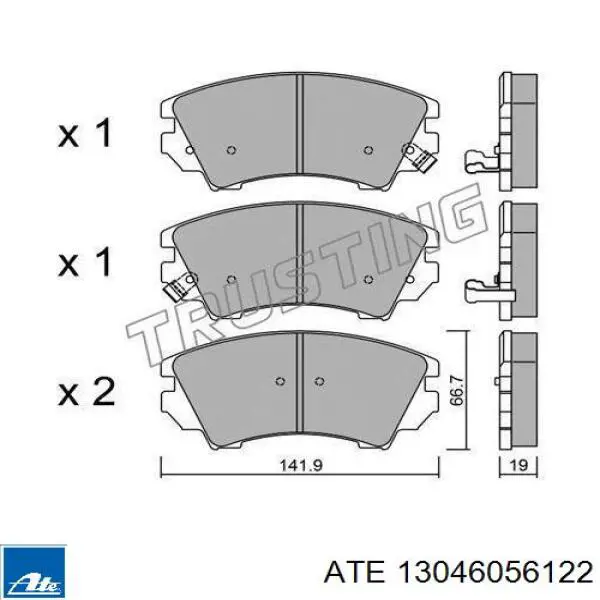 Передние тормозные колодки 13046056122 ATE