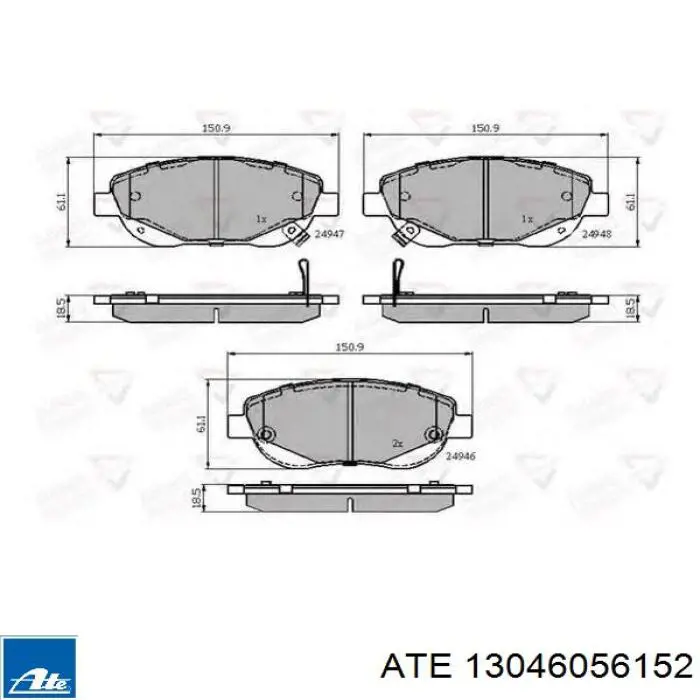 Колодки ATE 13046056152 цена, от 78.55 USD