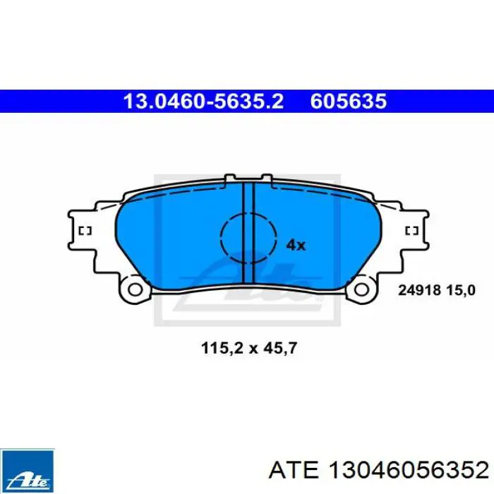 Колодки дисковые  ATE 13046056352 цена, от 37.98 USD