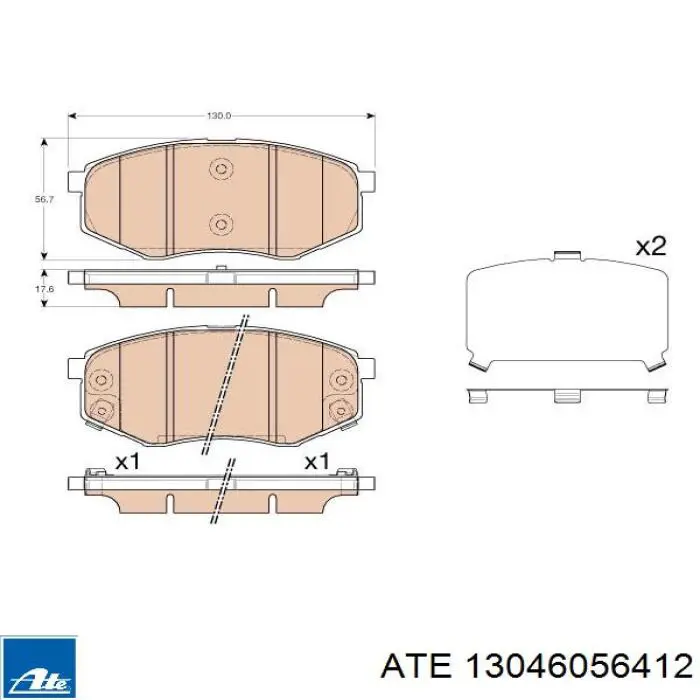 Передние тормозные колодки 13046056412 ATE