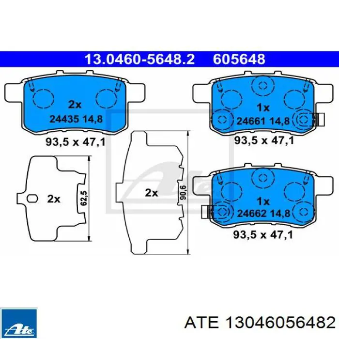 Колодки дисковые  ATE 13046056482 цена, от 33.95 USD