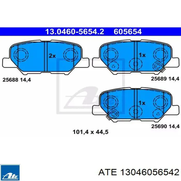 13046056542 ATE sapatas do freio traseiras de disco