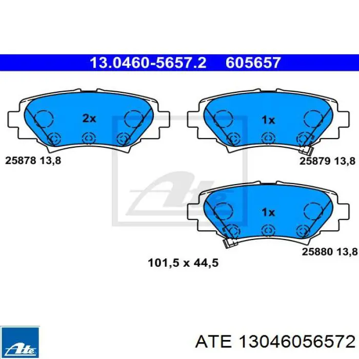 13046056572 ATE sapatas do freio traseiras de disco