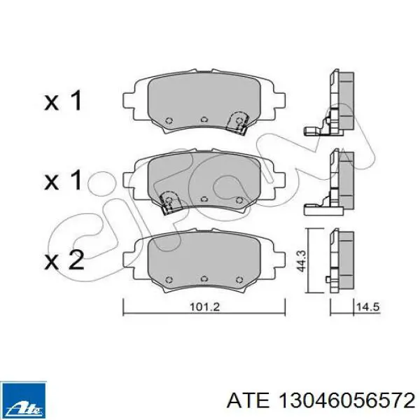 Купить 13046056572 ATE Колодки тормозные задние, дисковые