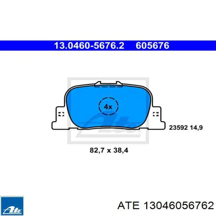 Задние тормозные колодки 13046056762 ATE