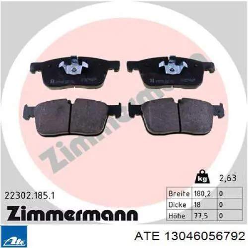 Колодки ATE 13046056792 цена, от 66.02 USD