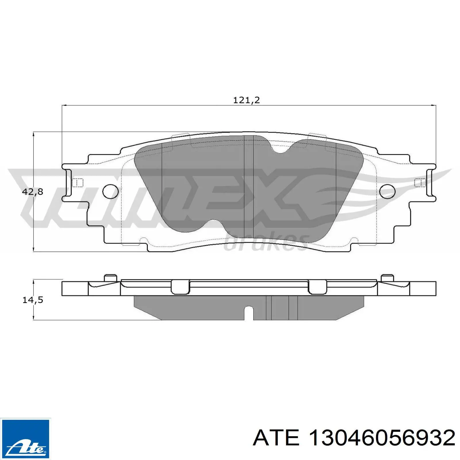 Задние тормозные колодки 13046056932 ATE