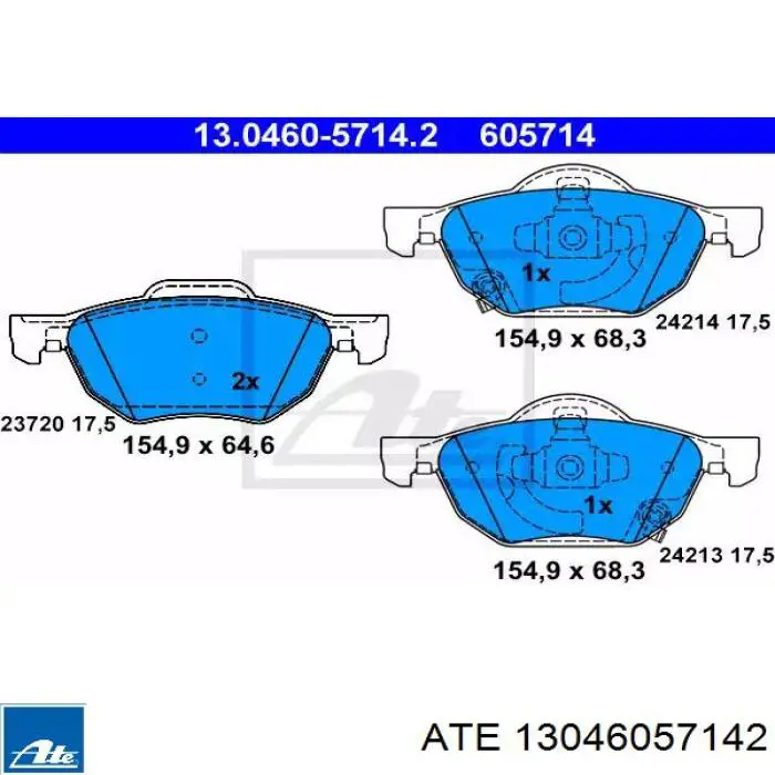 Передние тормозные колодки 13046057142 ATE