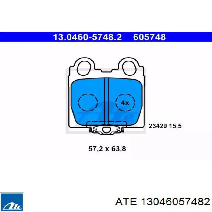 Задние тормозные колодки 13046057482 ATE
