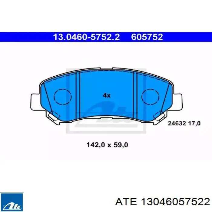 Передние тормозные колодки 13046057522 ATE