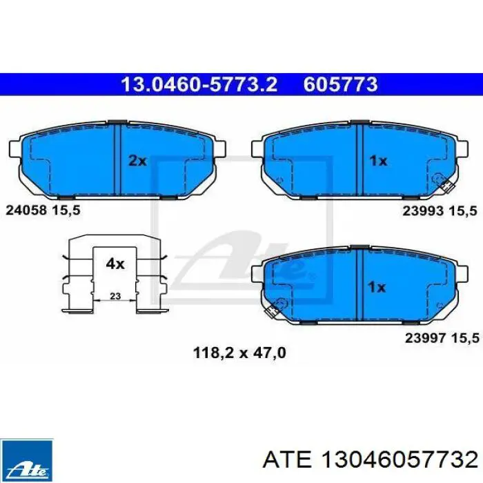 Задние тормозные колодки 13046057732 ATE