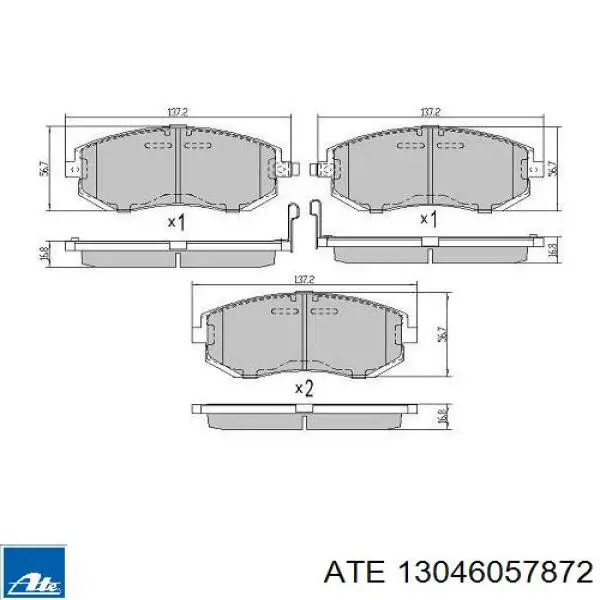 Передние тормозные колодки 13046057872 ATE