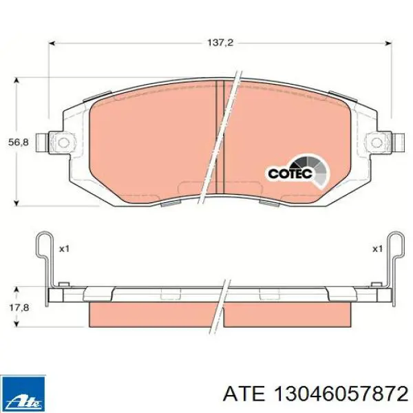 Тормозные колодки ATE 13046057872