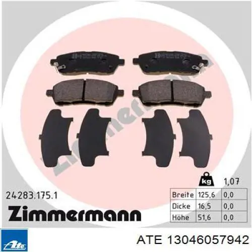 Колодки ATE 13046057942 цена, от 29.23 USD