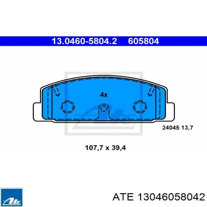 Колодки дисковые  ATE 13046058042 цена, от 19.31 USD