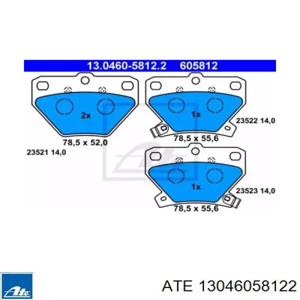 Задние тормозные колодки 13046058122 ATE