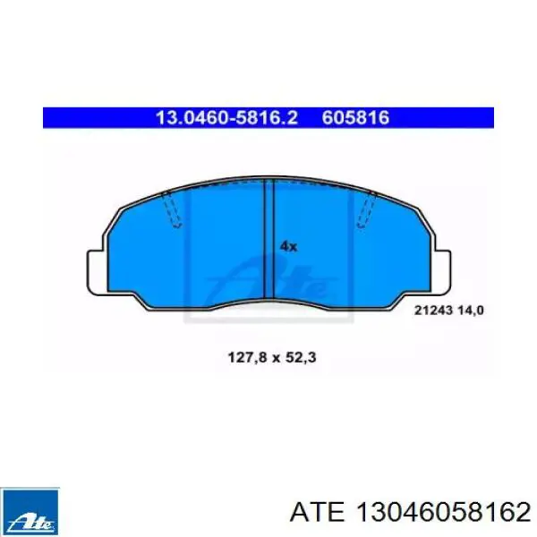 Передние тормозные колодки 13046058162 ATE