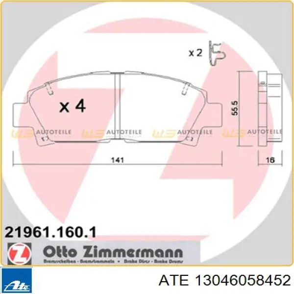 Тормозные колодки ATE 13046058452