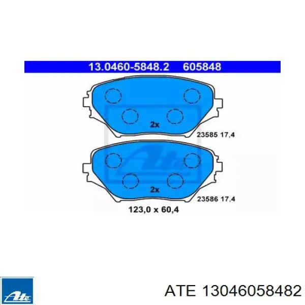 Передние тормозные колодки 13046058482 ATE