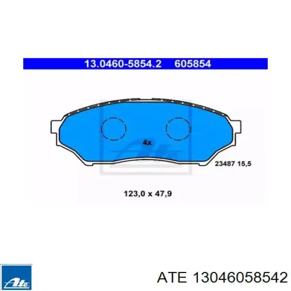 Передние тормозные колодки 13046058542 ATE