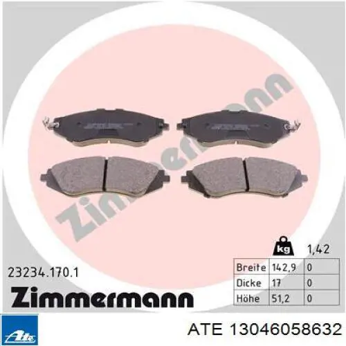 Колодки ATE 13046058632 цена, от 35.20 USD