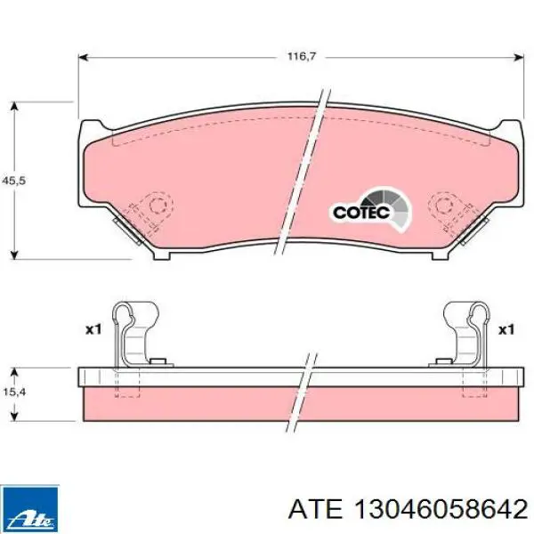 Тормозные колодки ATE 13046058642