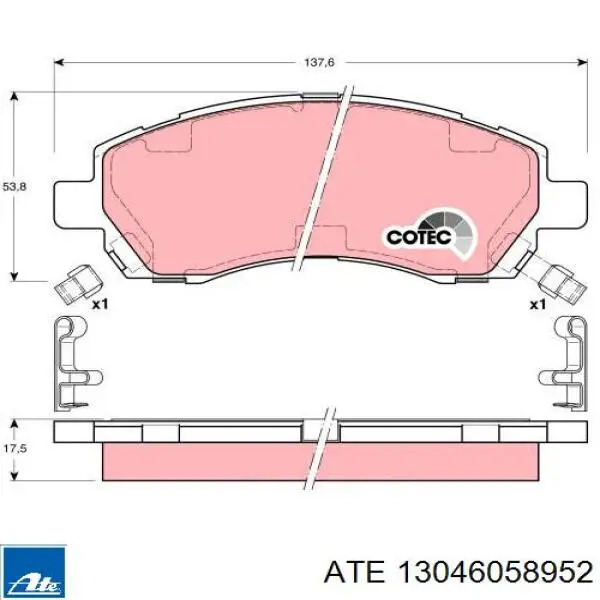 Тормозные колодки ATE 13046058952