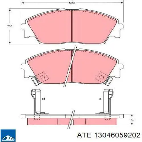 Передние тормозные колодки 13046059202 ATE