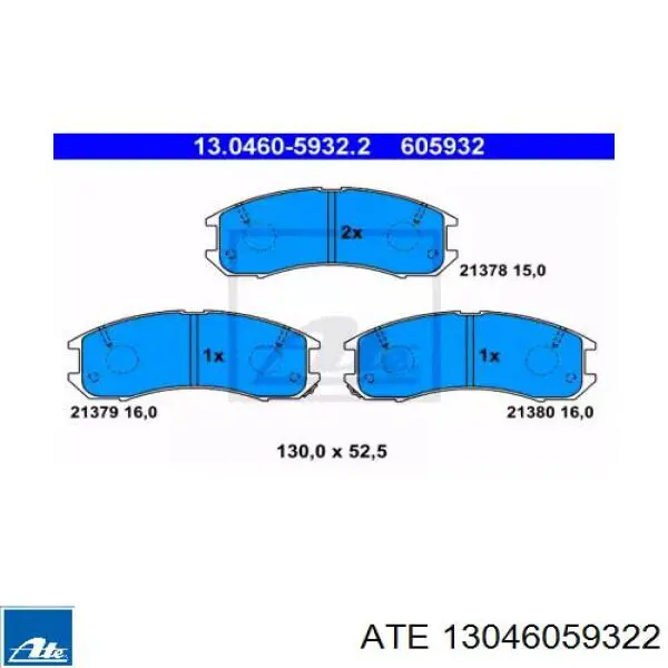 Передние тормозные колодки 13046059322 ATE